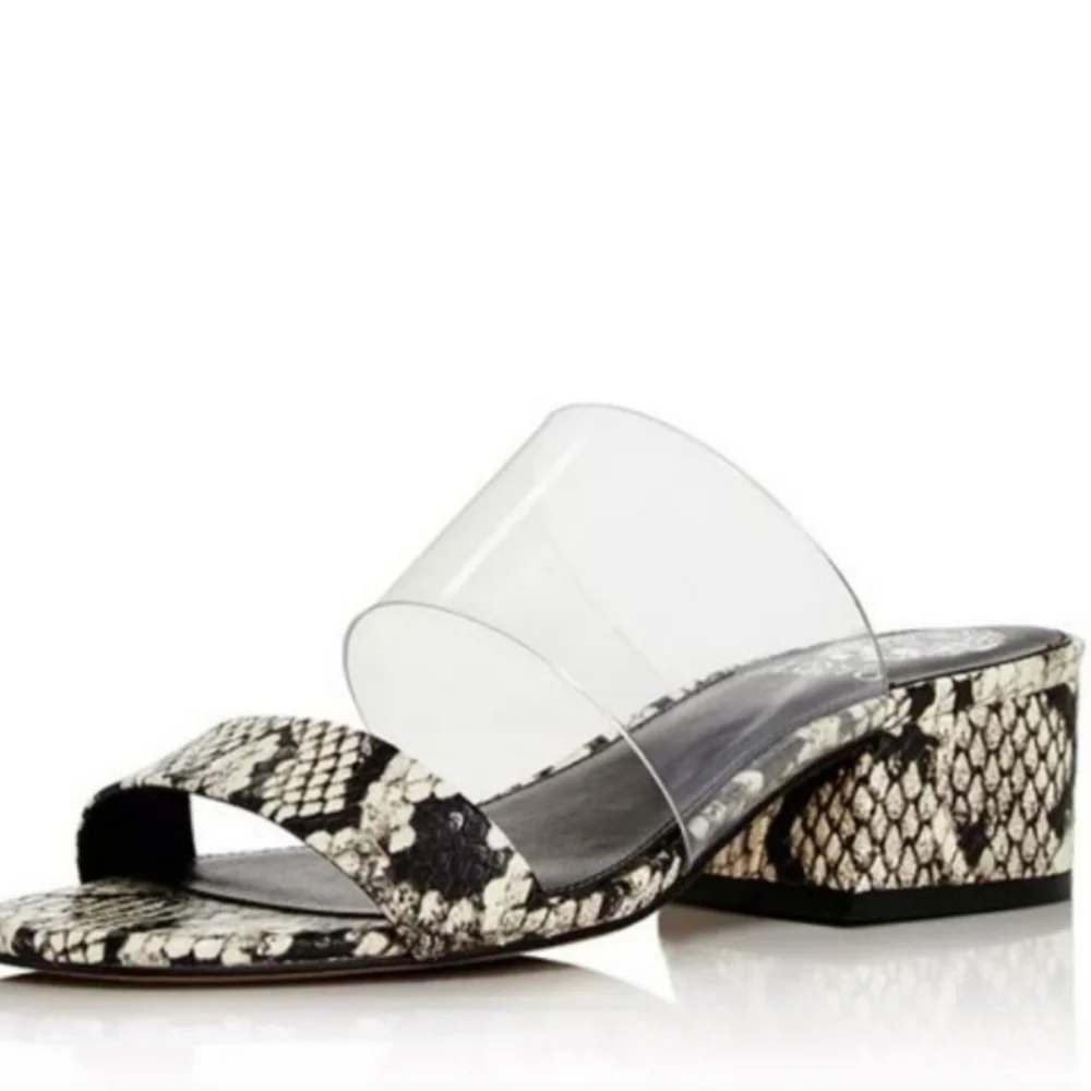 Vince Camuto Snake Print Embossed Open Toe Sandals size 8 - Picture 15 of 16